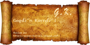 Gegán Kornél névjegykártya